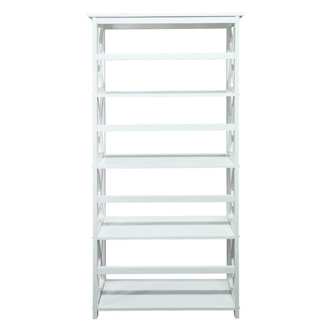 Montego 5-Shelf Bookcase-White