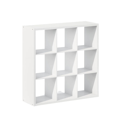 Oakestry Cubic Open Back Multipurpose Closet Storage Organizer Shelf, 9-Cube, White
