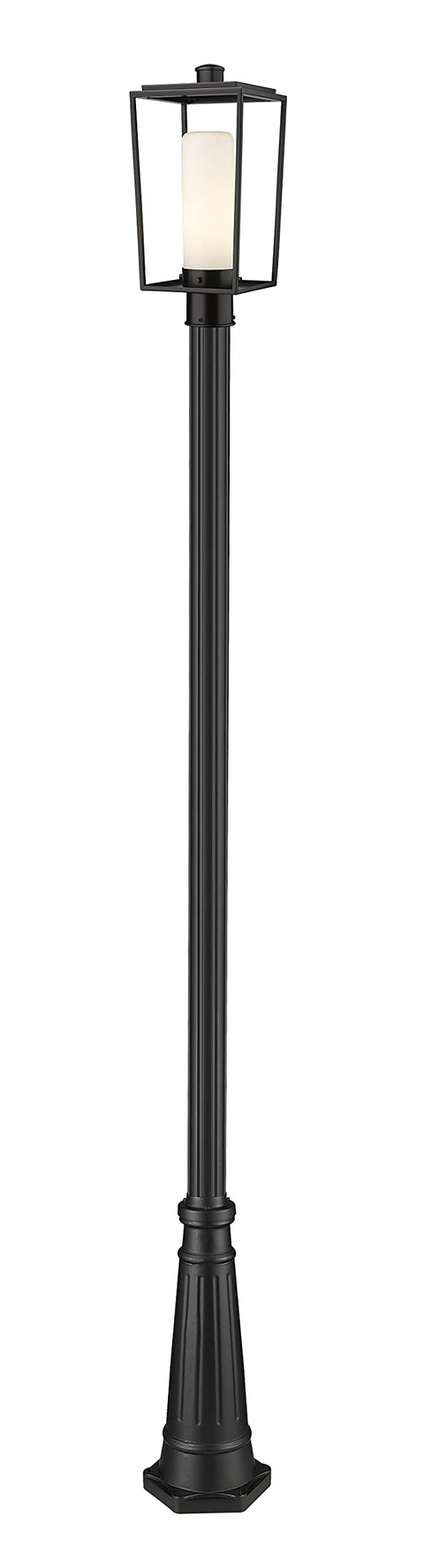 Oakestry Outdoor Post Light Fixture, Oil Rubbed Bronze Aluminum Body with Clear Glass Shade, Weather Resistant Lighting for Patio Garden Deck Pathway and Exterior Spaces