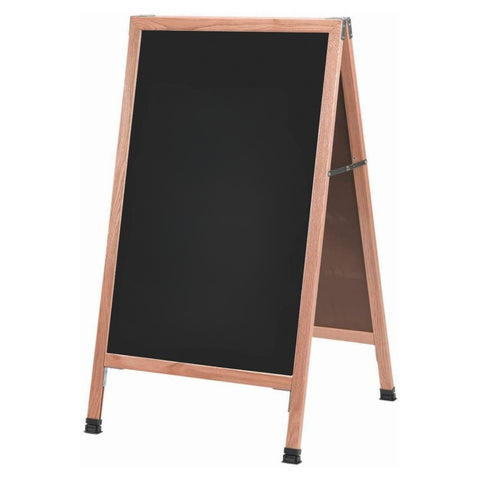 Aarco Products A-1B 42Inchx24Inch Rustic Weathered A-Frame Sidewalk Black Composition Chalkboard with Clear Lacquer Finish