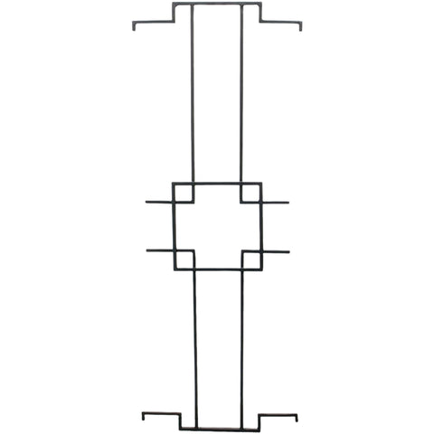 Square-on-Squares Center Link Connector for Wrought Iron Trellis Panels, Graphite Powdercoat Finish