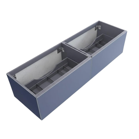 Oakestry Designer Seventy Two Inch Fossil Grey Freestanding Single Sink Vanity Base with Soft Glide Interior Drawer