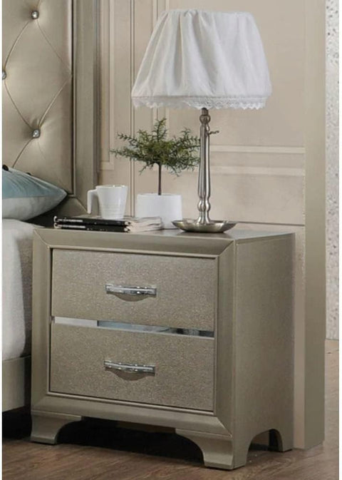 Oakestry Carine 2 Drawer Nightstand in Champagne
