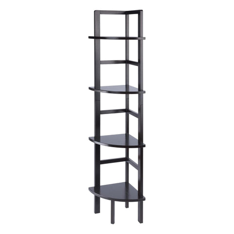 Oakestry Aiden Corner Bakers Rack Coffee Finish Metal Frame Tri Level Storage Shelf for Kitchen Dining Living Room Display Space Saving Corner Organizer Modern Home Décor