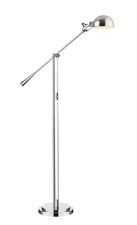 Oakestry 1 Light Floor Lamp in Polished Nickel Finish, Steel Construction with Matching Steel Shade, Modern Contemporary Standing Lamp for Living Room, Bedroom, Office and Hallway