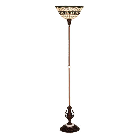 Oakestry 71InchH Tiffany Roman Torchiere Elegant Floor Lamp Stained Glass Lighting Decorative Home Living Room Bedroom Office Vintage Style Durable Build Ambient Light