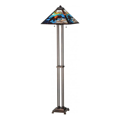 Oakestry 62.5Inch High Grizzly Bear Floor Lamp Elegant Floor Lamp Stained Glass Lighting Decorative Home Living Room Bedroom Office Vintage Style Durable Build Ambient Light