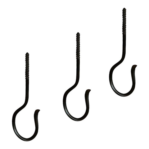 Oakestry Ceiling Hook Five Inch Three Pack Metal Hanging Hooks for Planters Lanterns Wind Chimes Baskets Indoor Outdoor Garden Porch Patio Ceiling Mounted Support Decor Hardware Utility Use