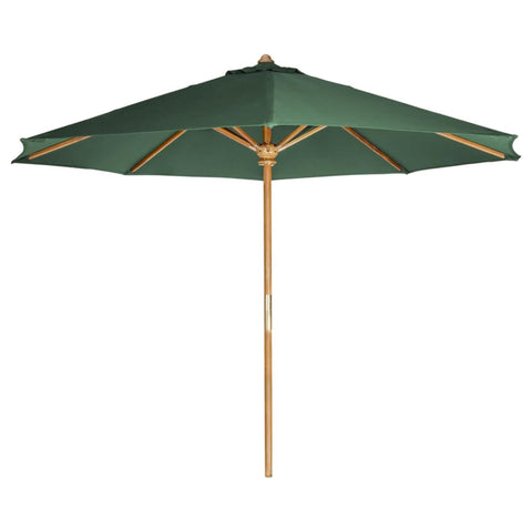 10-ft Teak Market Umbrella with Red Canopy
