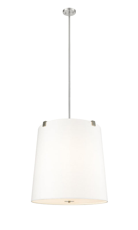 Oakestry Weston 6 Light Pendant Brushed Nickel Modern Ceiling Lighting Fixture Adjustable Hanging Chandelier for Kitchen Island Dining Room Living Space Contemporary Indoor Illumination