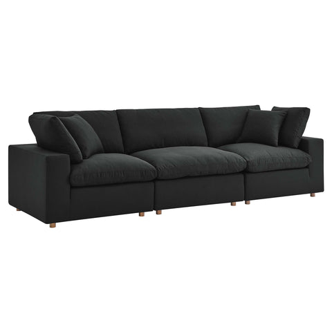 Oakestry Luxury Inspired Commix Down Filled Overstuffed 3 Piece Sectional Sofa Set Comfortable Indoor Sectional Sofa for Living Room Apartment Lounge Reception Area Premium Everyday Styling