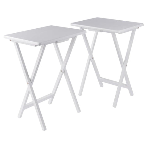 Oakestry Alex 2-Piece Folding Snack Table Set in, Compact TV Tray Tables for Living Room, Bedroom, Small Spaces & Easy Storage