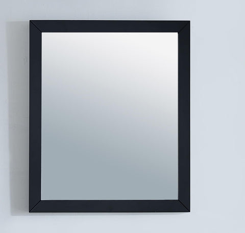 Oakestry Fully Framed Espresso Black Mirror Twenty-Four Inch, Premium Wall-Mounted Luxury Home Décor