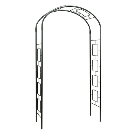 Oakestry Modern Arbor Wrought Iron Garden Arch Decorative Outdoor Entryway Trellis Landscape Structure Contemporary Yard Pathway Accent