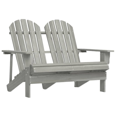 Oakestry Garden Chair Grey Solid fir Wood 2-Seater Durable – Outdoor Patio Seating, Weather Resistant Furniture