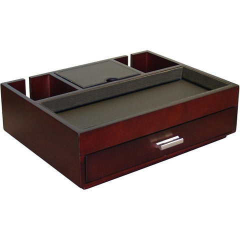 Oakestry Monarch Dresser Valet Wooden Jewelry & Watch Organizer Elegant Nightstand Valet Tray Classic Storage Box with Compartments for Wallet, Keys, Accessories & Essentials