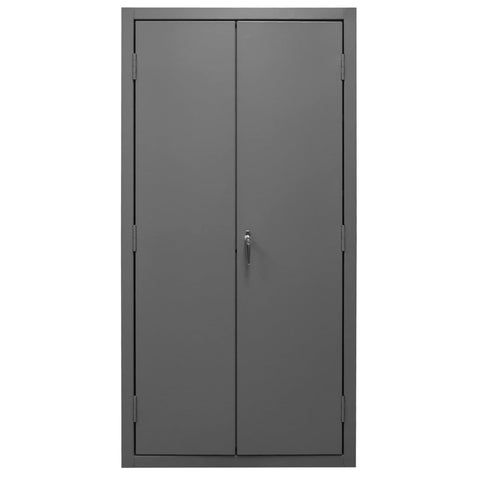 Oakestry Heavy Duty Cabinet 36 x 24 x 84 in 14 Gauge Steel 3 Adjustable Shelves Flush Doors Lockable Chrome Handle Gray Storage Cabinet