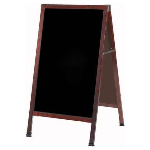 Aarco Products MA-11 42Inchx24Inch Rustic Weathered A-Frame Sidewalk Black Melamine Markerboard with Cherry Stain