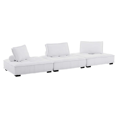 Oakestry Luxury Inspired Saunter Tufted Fabric Fabric 3-Piece Sofa Comfortable Indoor Sofa for Living Room Apartment Lounge Reception Area Everyday Premium Styling