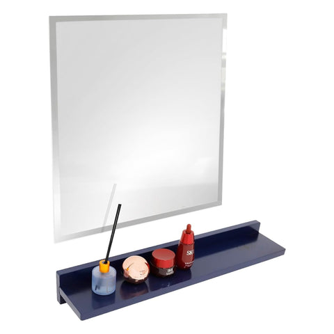 Oakestry 23 Inch Frameless Mirror with Wireless Charging Shelf Wall Mounted Vanity Mirror Modern Design Built in Qi Charging Station Storage Shelf Bathroom Bedroom Durable Easy Installation