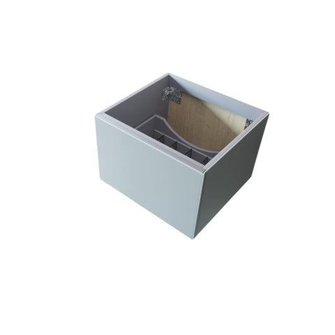 Oakestry Vitri Wall Mounted Bathroom Vanity Cabinet with Frosted Nano Glass, Soft Close Drawer, Push Open Design, Fossil Grey