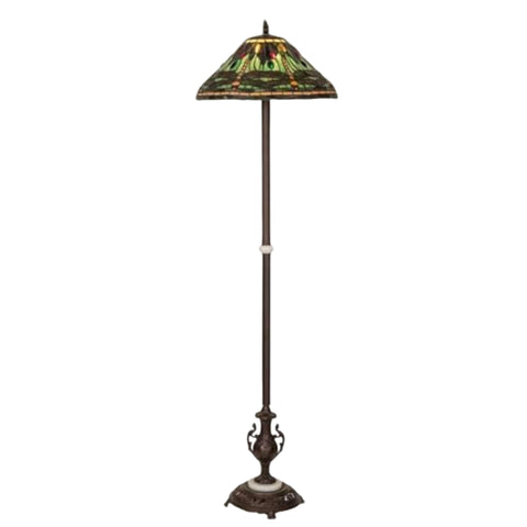 Oakestry 71Inch High Tiffany Dragonfly Floor Lamp Elegant Floor Lamp Stained Glass Lighting Decorative Home Living Room Bedroom Office Vintage Style Durable Build Ambient Light