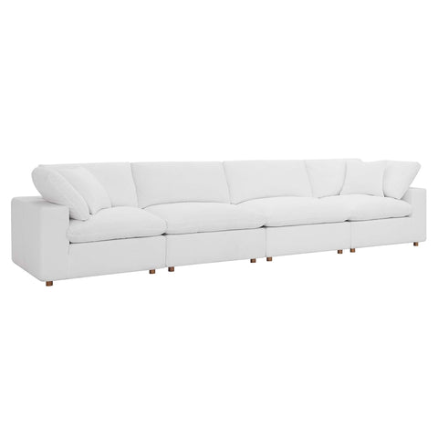 Oakestry Luxury Inspired Commix Down Filled Overstuffed 4 Piece Sectional Sofa Set Comfortable Indoor Sectional Sofa for Living Room Apartment Lounge Reception Area Refined Everyday Styling