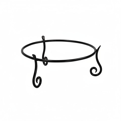Oakestry Short Stand II Plant Stand, 6" Wrought Iron Round Stand with Black Powder-Coated Finish, Indoor Outdoor Planter & Birdbath Holder