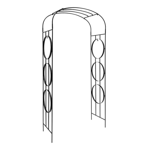 Oakestry Samsara Arbor Black Outdoor Garden Arch Decorative Landscape Entryway Trellis Structure Elegant Metal Frame for Climbing Plants Pathway Yard Accent