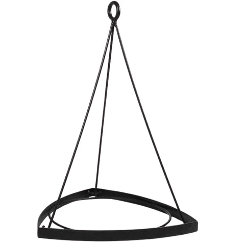 Oakestry Lina Hanger II Minimalist Wrought Iron Plant Hanger with Terra Cotta Pot Option, Black Powder-Coated Finish, 28-Inch Height