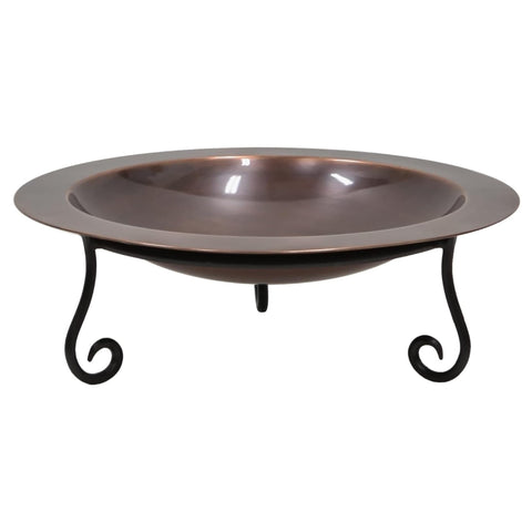Oakestry 18 Inch Classic Copper Birdbath Short Stand Decorative Outdoor Garden Water Bowl Compact Stable Design Durable Construction Patio Garden Accent Weather Resistant Long Lasting