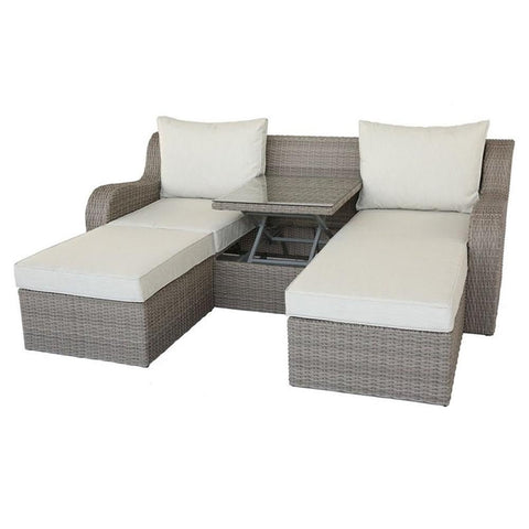 Patio Sectional & 2 Ottomans (2 Pillows)