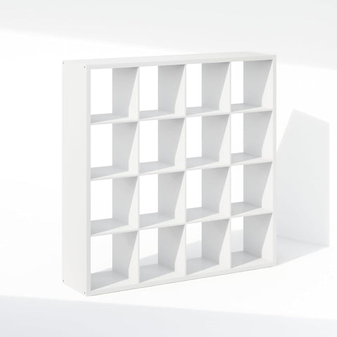 Oakestry 16-Cube Open-Back Storage Organizer Shelf – Multipurpose Closet & Clothing Organizer, White, Durable Composite Wood