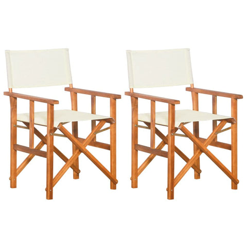 Oakestry Director Chair Set of 2 Brown and Cream – Outdoor Patio Seating, Weather Resistant Furniture