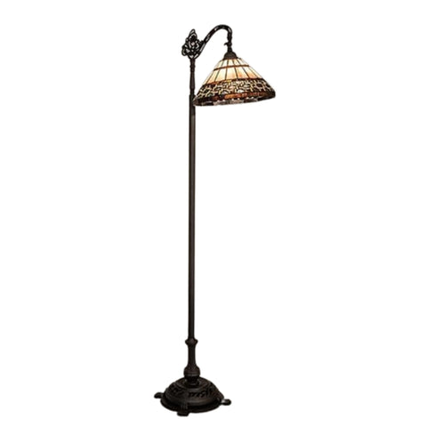 Oakestry 67 in. High Ilona Bridge Arm Floor Lamp Elegant Floor Lamp Stained Glass Lighting Decorative Home Living Room Bedroom Office Vintage Style Durable Build Ambient Light