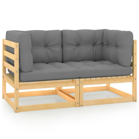 Oakestry Patio 2 Seater Sofa with Cushions Solid Pinewood Outdoor Furniture Seating Garden Backyard Deck Modern Durable Comfortable Weather Resistant