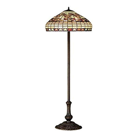 Oakestry 63 inches H Tiffany Edwardian Floor Lamp Elegant Floor Lamp Stained Glass Lighting Decorative Home Living Room Bedroom Office Vintage Style Durable Build Ambient Light