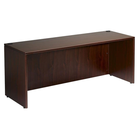 Boss Desk Shell, 66 InchesW X 30 InchesD, Mahogany