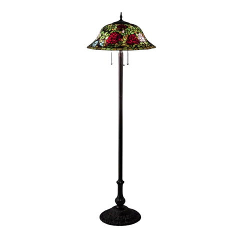 Oakestry 62Inch High Tiffany Rosebush Floor Lamp Elegant Floor Lamp Stained Glass Lighting Decorative Home Living Room Bedroom Office Vintage Style Durable Build Ambient Light