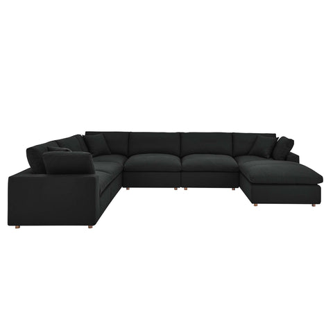 Oakestry Luxury Inspired Commix Down Filled Overstuffed 7-Piece Sectional Sofa Comfortable Indoor Sectional Sofa for Living Room Apartment Lounge Reception Area Premium Everyday Styling