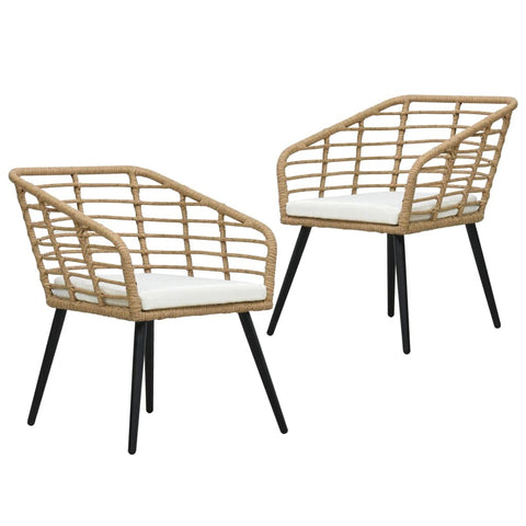 Oakestry Garden Chair Set of 2 Oak PE Rattan Medium Ergonomic – Outdoor Patio Seating, Weather Resistant Furniture