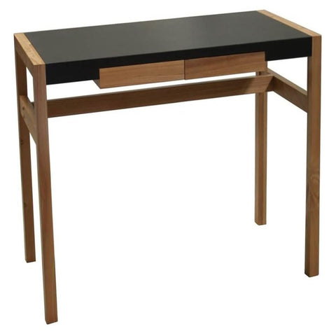 Oakestry Desk Modern Home Office Table Workstation Space-Saving Computer Desk, Black/Brown
