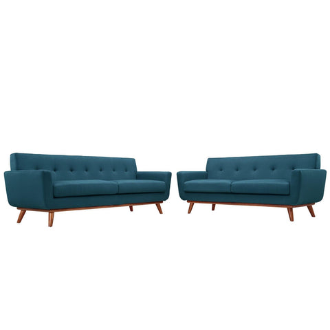 Oakestry Luxury Inspired Engage Loveseat and Sofa Set of 2 Comfortable Indoor Loveseat for Living Room Apartment Lounge Reception Area Premium Everyday Styling