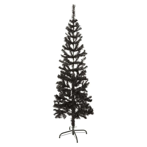 vidaXL Slim Christmas Tree Black 5 ft