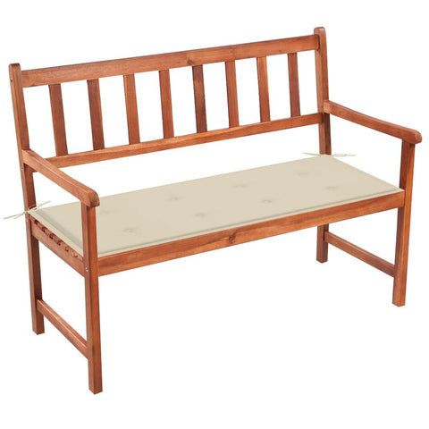 Oakestry Patio Bench with Cushion 47 2 inches Solid Acacia Wood Outdoor Garden Seating Furniture Weather Resistant Durable Heavy Duty Modern Backyard Porch Deck Lawn