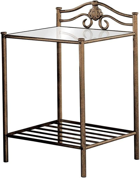 Oakestry  2-shlef Nightstand Antique Brushed Gold