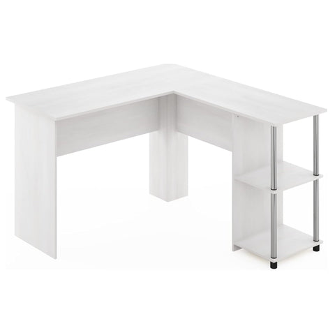 Oakestry L Shape Computer Desk with Stainless Steel Tube Frame Modern Corner Workstation for Home Office Study
