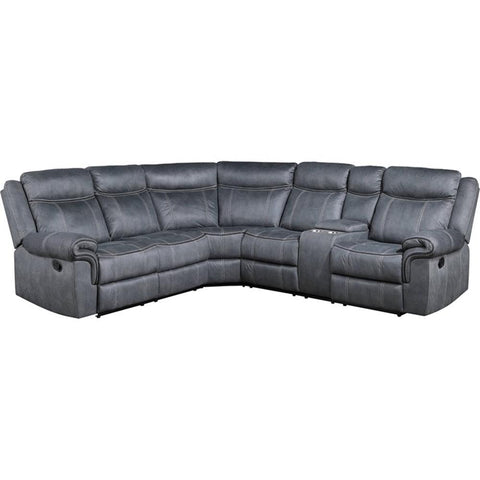 Dollum 2-Tone Gray Velvet Sectional Sofa - LV00398
