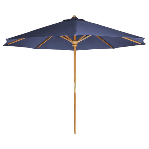 10-ft Teak Market Umbrella with Green Canopy