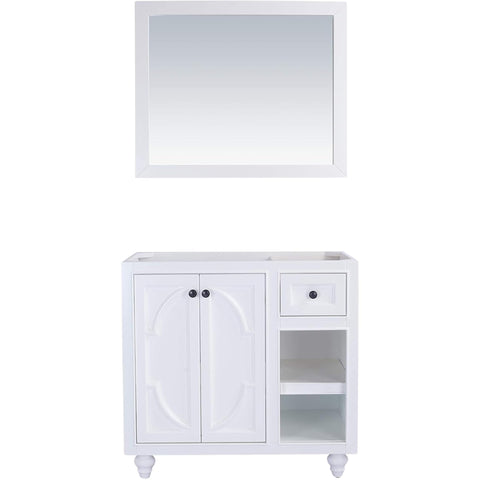 Oakestry Odyssey Contemporary Bathroom Vanity Cabinet with Soft-Close Doors & Dovetail Drawers, Solid Oak Wood, Classic White (Sink Not Included)